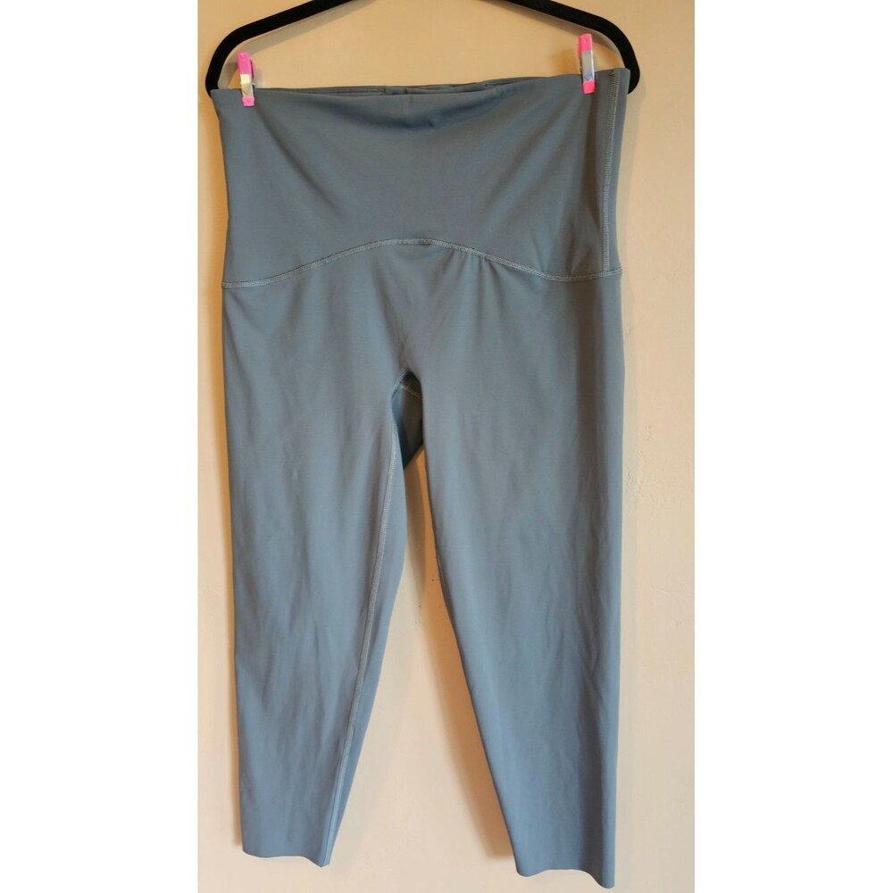 SPANX Leggings Womens 1X  Dark Aqua Booty Boost Ribbed High Waist Yoga Pants